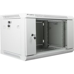 Комуникационен шкаф Lanberg rack cabinet 19" wall-mount 6U / 600x450 for self-assembly (flat pack), grey