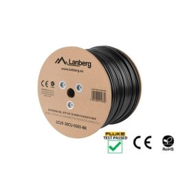 Lanberg LAN cable CAT.5e utp 305m solid outdoor gel-filled cu black fluke p