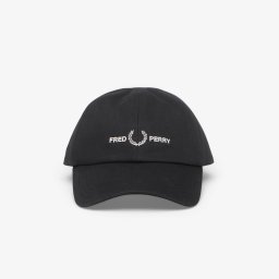 Шапка FRED PERRY FLP Twill Cap Black/ Snow White Universal