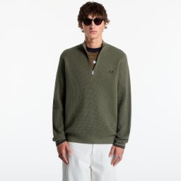 Пуловер FRED PERRY Waffle Stitch Half Zip Jumper Lrl Wrth Green XL