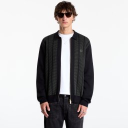 Пуловер FRED PERRY Textured Panel Zip Cardigan Black M