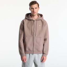 Суитшърт Nike Solo Swoosh Men's Full-Zip Fleece Hoodie Mink Brown/ Mink Brown/ White S