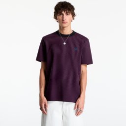 Тениска FRED PERRY Fine Stripe Heavyweight Tshirt Plum XL