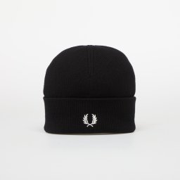 Шапка FRED PERRY Classic Merino Wool Beanie Black/ Snow White Universal