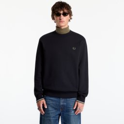 Суитшърт FRED PERRY Crew Neck Sweatshirt Blk/ Ecr/ Lrlwgren XL