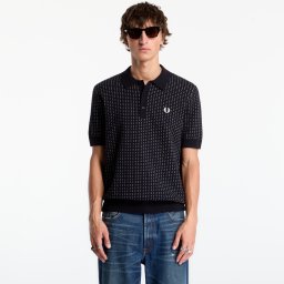 Тениска FRED PERRY Boucle Dot Knitted Shirt Black M