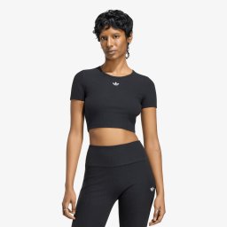 Тениска adidas Essentials Rib T-Shirt Black S