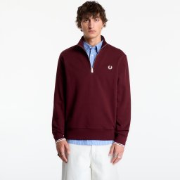 Суитшърт FRED PERRY Half Zip Sweatshirt Oxblood M