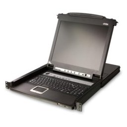 KVM суич ATEN CL5716M, от 1x SPHD-18(м), 1x USB A(ж) към 8x SPHD-15(ж), 1x USB A(ж), затварящ/въртящ се 17" (43.18 cm) LED дисплей, 1280x1024 резолюция, контрол до 256 компютъра чрез Daisy Chain, 1 устройство