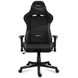 Геймърски стол Huzaro Combat 6.2 Carbon, до 130kg, еко кожа, метална основа, регулируеми подлакътници, регулируема облегалка, лумбална опора, черен