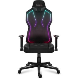 Геймърски стол Huzaro Combat 6.2 RGB, до 140kg, мрежа, метална основа, регулируеми подлакътници, регулируема облегалка, RGB LED подсветка, черен