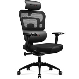 Геймърски стол Huzaro Combat 7.0, до 150kg, изкуствена кожа, пластмасова основа, регулируеми подлакътници, регулируема облегалка, лумбална опора, черен