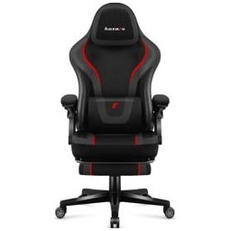Геймърски стол Huzaro Force 4.6, до 130kg, еко кожа, стоманена основа, регулируема облегалка, лумбална опора, черен