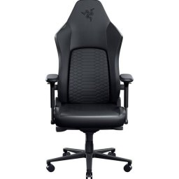 Геймърски стол Razer Iskur V2 NewGen (RZ38-04900800-R3G1), до 136kg, изкуствена кожа, метална рамка, регулируеми подлакътници, регулируема облегалка, лумбална опора, черен