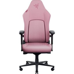 Геймърски стол Razer Iskur V2 NewGen (RZ38-04900900-R3G1), до 136kg, изкуствена кожа, метална рамка, регулируеми подлакътници, регулируема облегалка, лумбална опора, розов