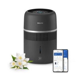 Овлажнител на въздух Philips HU4210/03, 3W, 3.5 l резервоар, подходящ за помещения с площ до 44m², 5 настройки за влажност, таймер, Wi-Fi, черен