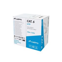 Lanberg LAN cable CAT.6 utp 100m solid cu grey cpr + fluke passed