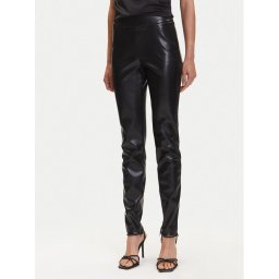 Guess Панталони от имитация на кожа New Prescilla Regular W4BB18 WGIK0 Черен Slim Fit