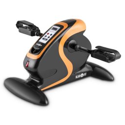 KLARFIT Cycloony Mini Bike, велосипед за упражнения, мотор, 120 кг, дистанционно управление, черен/оранжев (FIT18-CYCLOONY-BK)