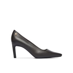 Tommy Hilfiger Обувки на ток Th Logo Lth Pump Slanted Hl FW0FW09008 Черен