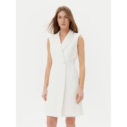 DKNY Коктейлна рокля DD5U1H66 Екрю Slim Fit