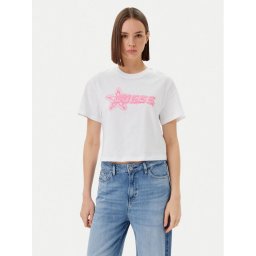 Guess Тишърт V5GI12 K9RM1 Бял Boxy Fit
