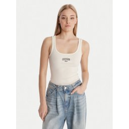 Guess Jeans топ W6RP20 KA0H1 Екрю Slim Fit