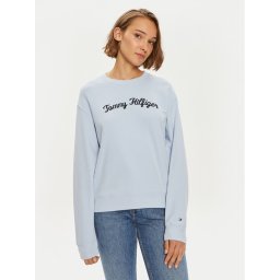 Tommy Hilfiger Суитшърт Modern Script WW0WW42615 Светлосиньо Regular Fit