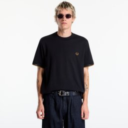 Тениска FRED PERRY Mesh Cuff Tshirt Black XXL