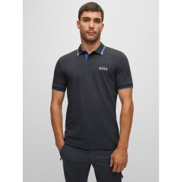 Boss Тениска с яка и копчета Paddy Pro 50469102 Тъмносин Regular Fit
