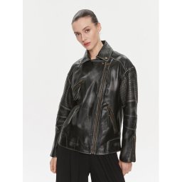 MAX&Co. Кожено яке Ugolina Черен Regular Fit