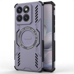 Хибриден гръб с кръгла метална стойка MAGSAFE за Motorola Signature 5G - тъмно лилав