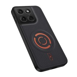 Гръб от силикон и пластмаса с карбонова текстура за Motorola Signature 5G - черен