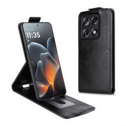 Кожен калъф flip за Motorola Signature 5G - черен