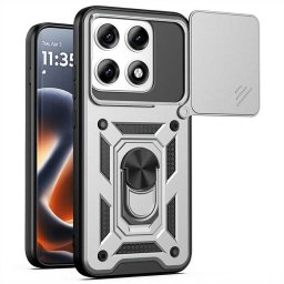 Хибриден гръб със стойка и слайдър за камера за Motorola Edge 70 Pro 5G - бял