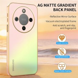 Силиконов кейс със стъклен гръб марка SINGIUZOO за Honor Magic8 Lite - розов градиент