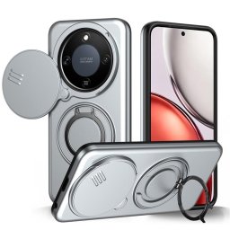 Хибриден гръб с кръгла метална стойка MAGSAFE и слайдър за камера за Honor Magic8 Lite - сив