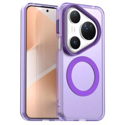 Силиконов гръб с MAGSAFE магнит за Huawei Pura 80 Ultra - лилава рамка