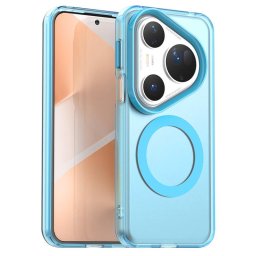 Силиконов гръб с MAGSAFE магнит за Huawei Pura 80 Ultra - синя рамка