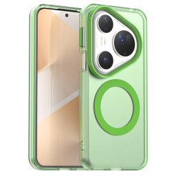 Силиконов гръб с MAGSAFE магнит за Huawei Pura 80 Ultra - зелена рамка