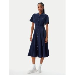 Lacoste Рокля тип риза EF9621 Тъмносин Regular Fit