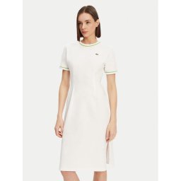 Lacoste Ежедневна рокля EF9988 Бял Slim Fit