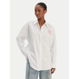 HUGO Риза Elisana B 50552146 Бял Oversize