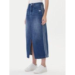 adidas Дънкова пола adicolor 3-Stripes JW2658 Син Regular Fit