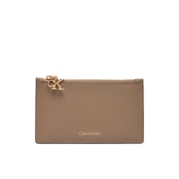 Calvin Klein Калъф за кредитни карти Ck Zip Cardcase 6Cc LV04F1076G Бежов