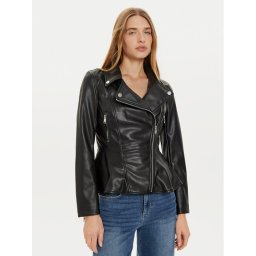 Guess Яке от имитация на кожа W4BL3T KCP70 Черен Regular Fit