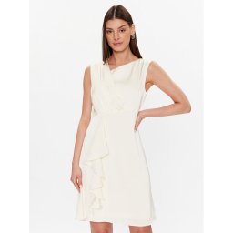 DKNY Коктейлна рокля DD2K2383 Екрю Regular Fit