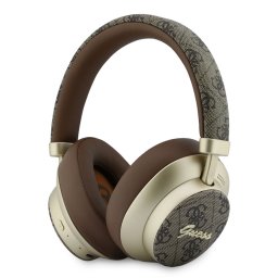 Bluetooth слушалки Guess ENC 4G PU Gold Script Metal - Кафяви