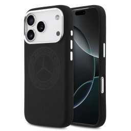 Гръб Mercedes за iPhone 17 Pro, MagSafe Silicone Vintage Logo - Черен