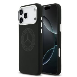 Гръб Mercedes за iPhone 17 Pro Max, MagSafe Silicone Vintage Logo - Черен